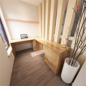 3D render of the inside of my apartment showing the potential new office space.